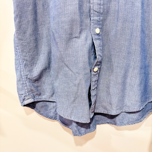 TOMMY HILFIGER Blue chambray button-down shirt size | casual wear | Medium * - Picture 5 of 8